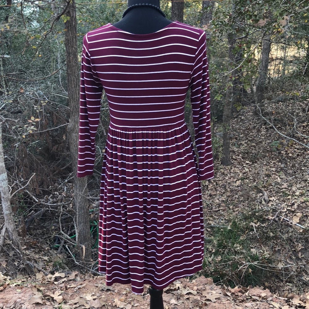 FREE When Bundled! AZ Co Maroon Striped Dress - Picture 3 of 6